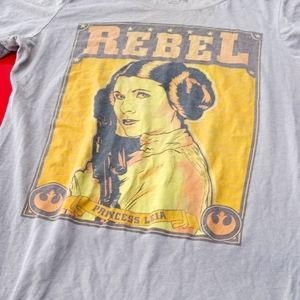 Calling all star wars fans!! Medium grey Princess Leia REBEL shirt.